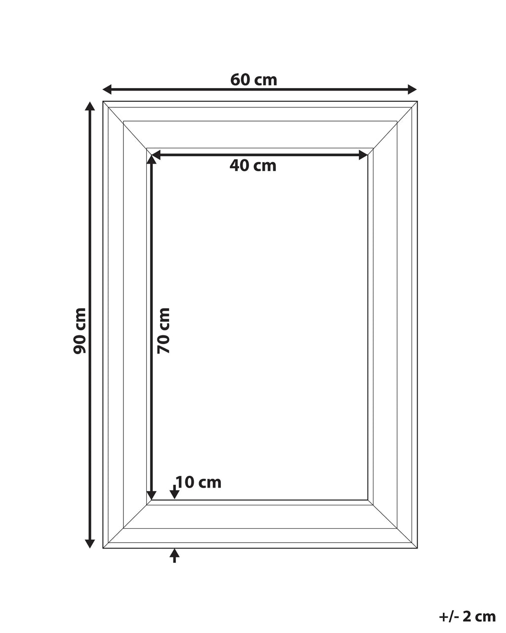 Specchio LUNEL 60 cm 90 cm Bianco