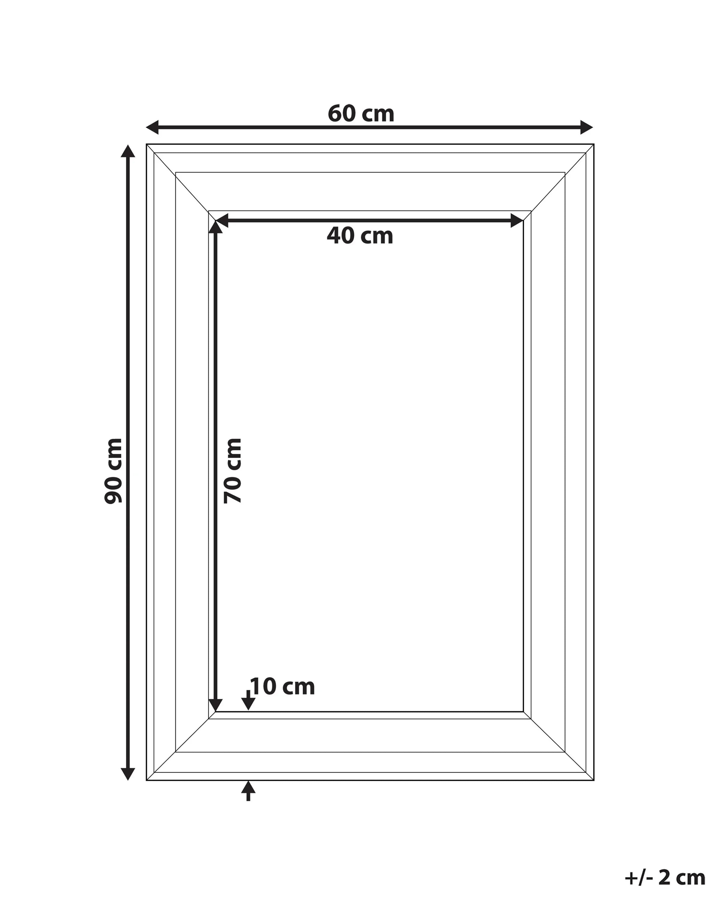 Specchio LUNEL 60 cm 90 cm Bianco