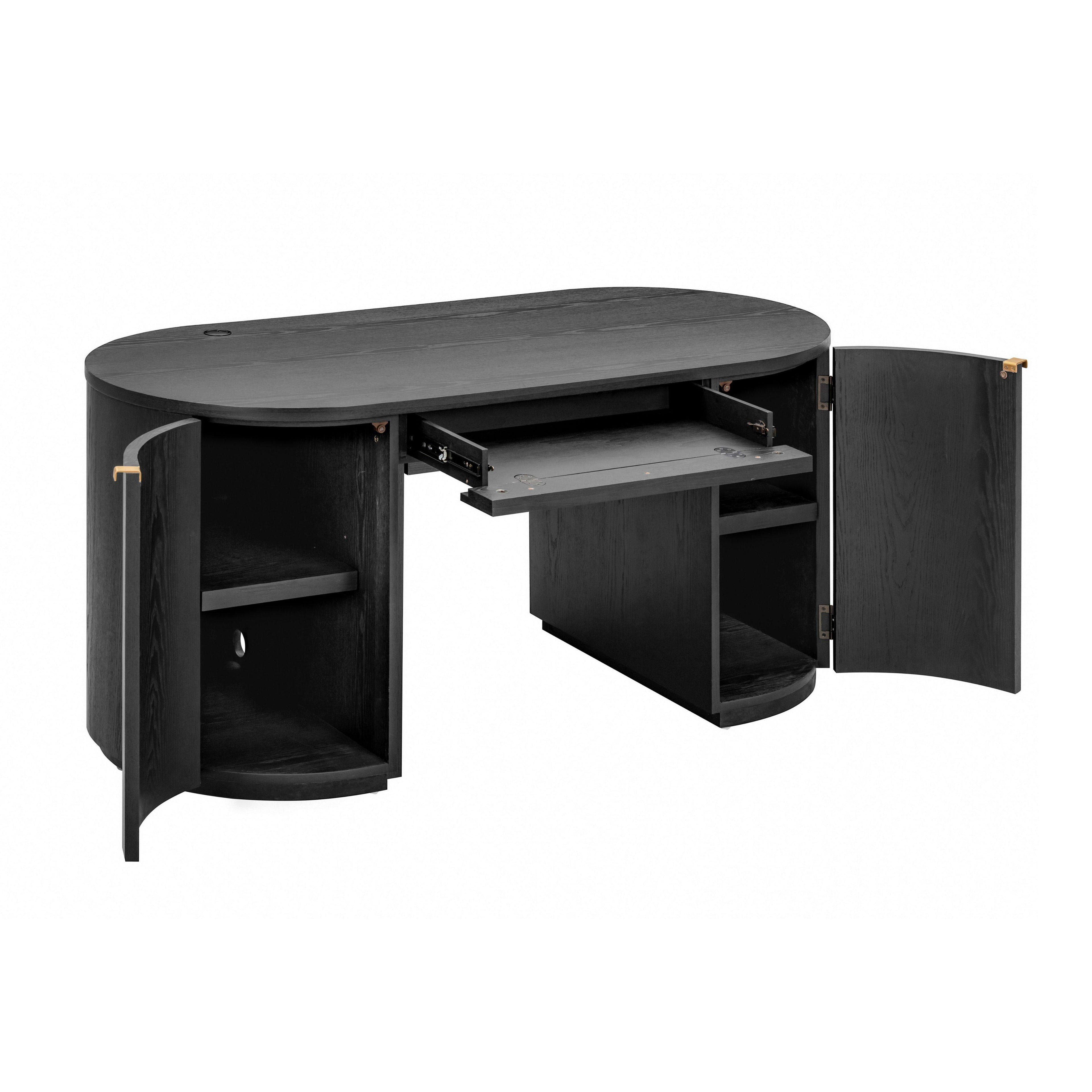 64 Wood Executive Desk With Storage