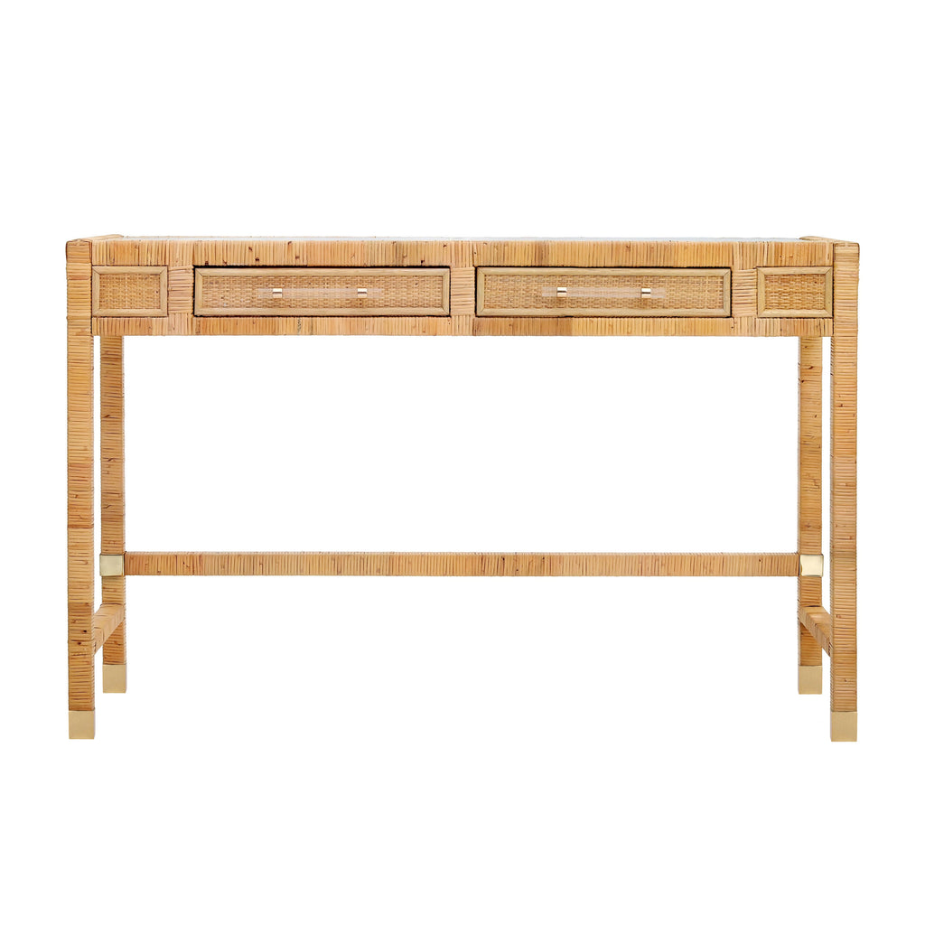 47 Woven Rattan Desk