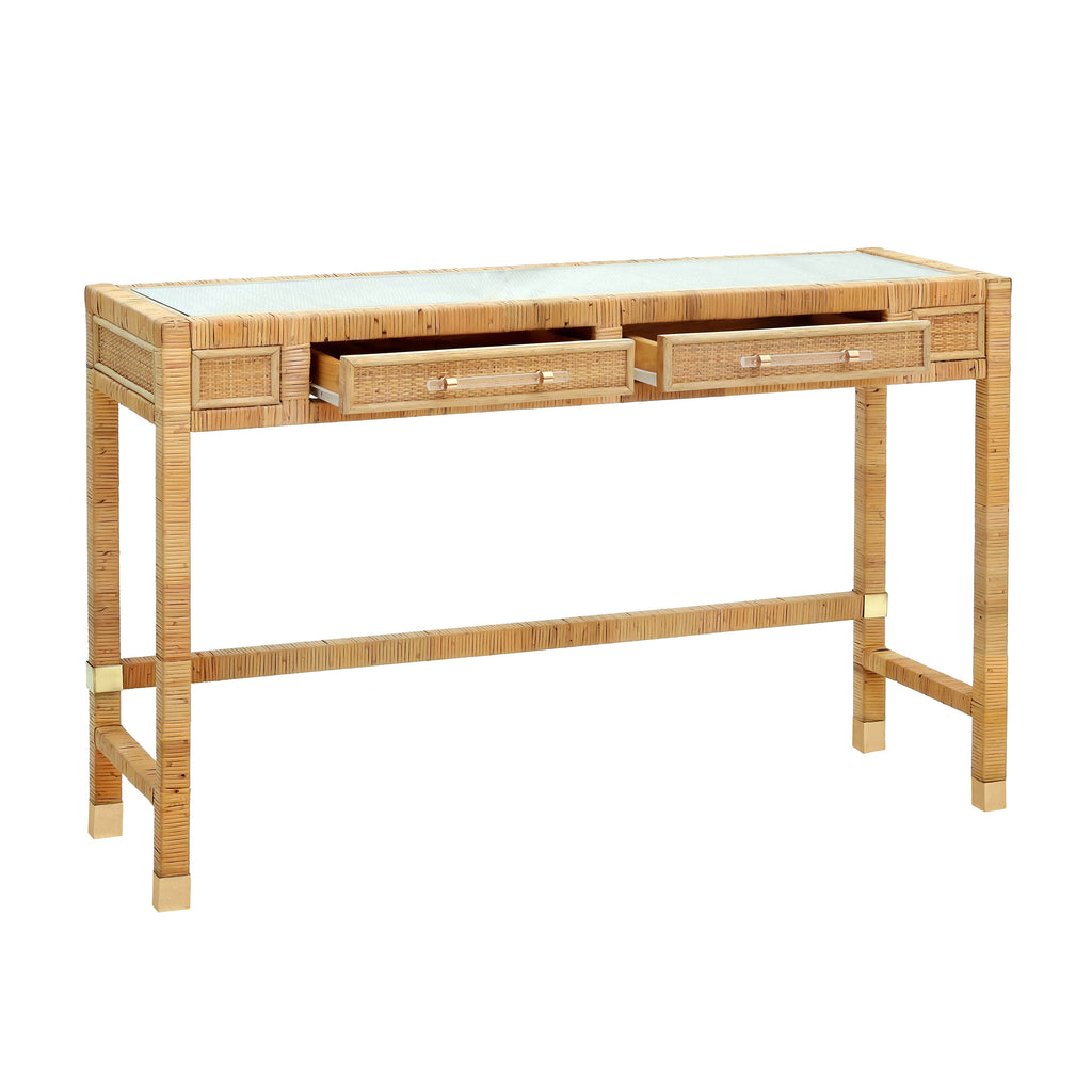 47 Woven Rattan Desk