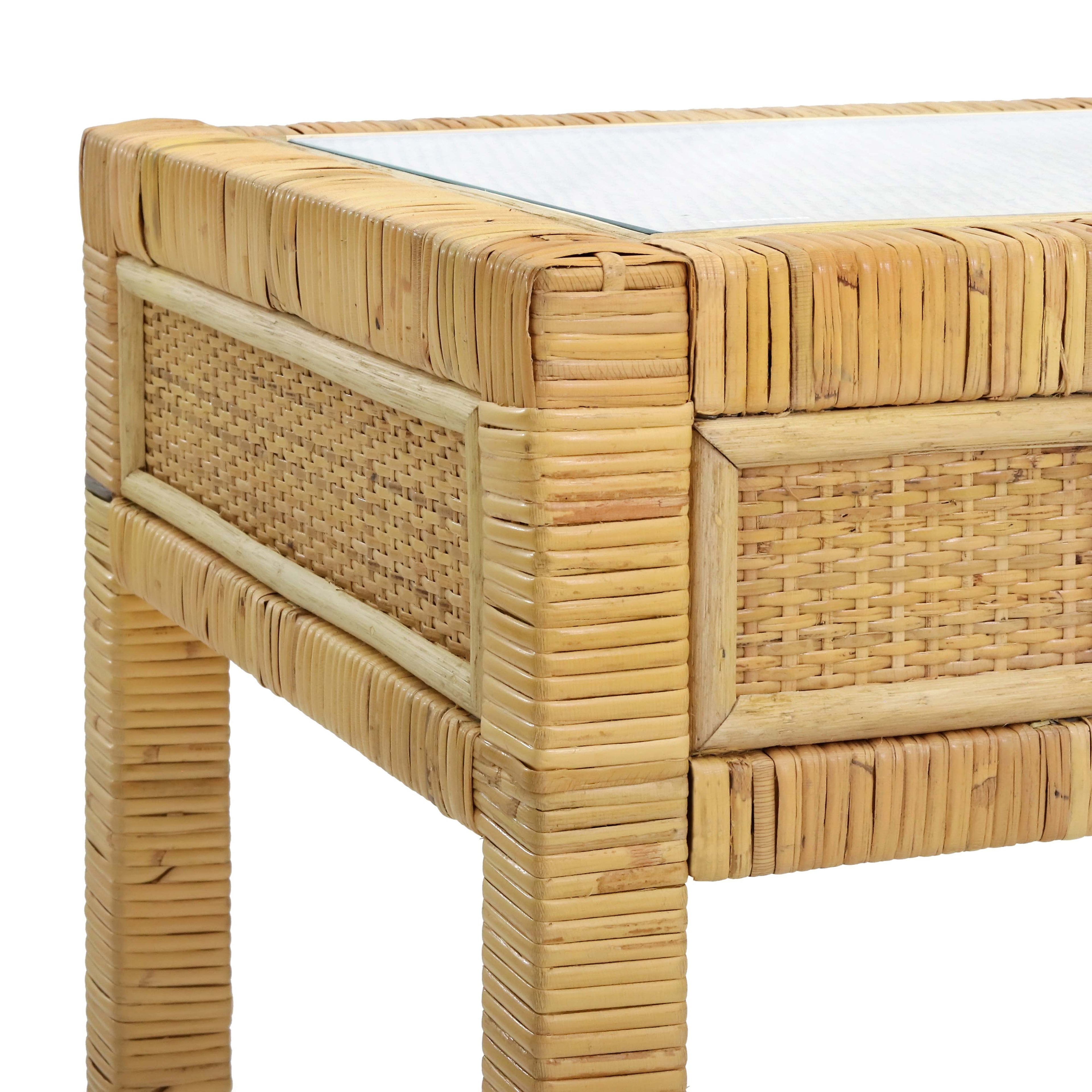 47 Woven Rattan Desk