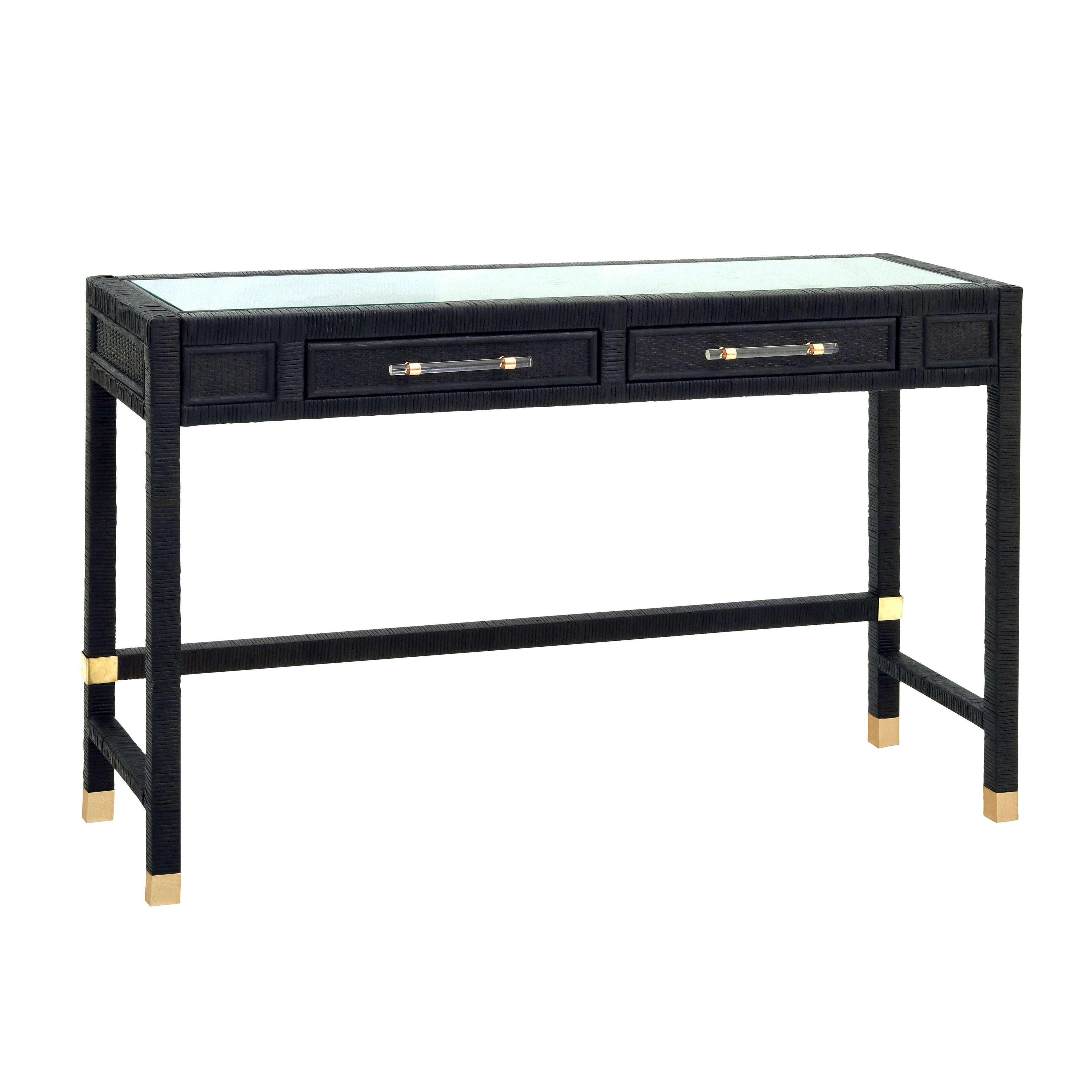 47 Woven Rattan Desk