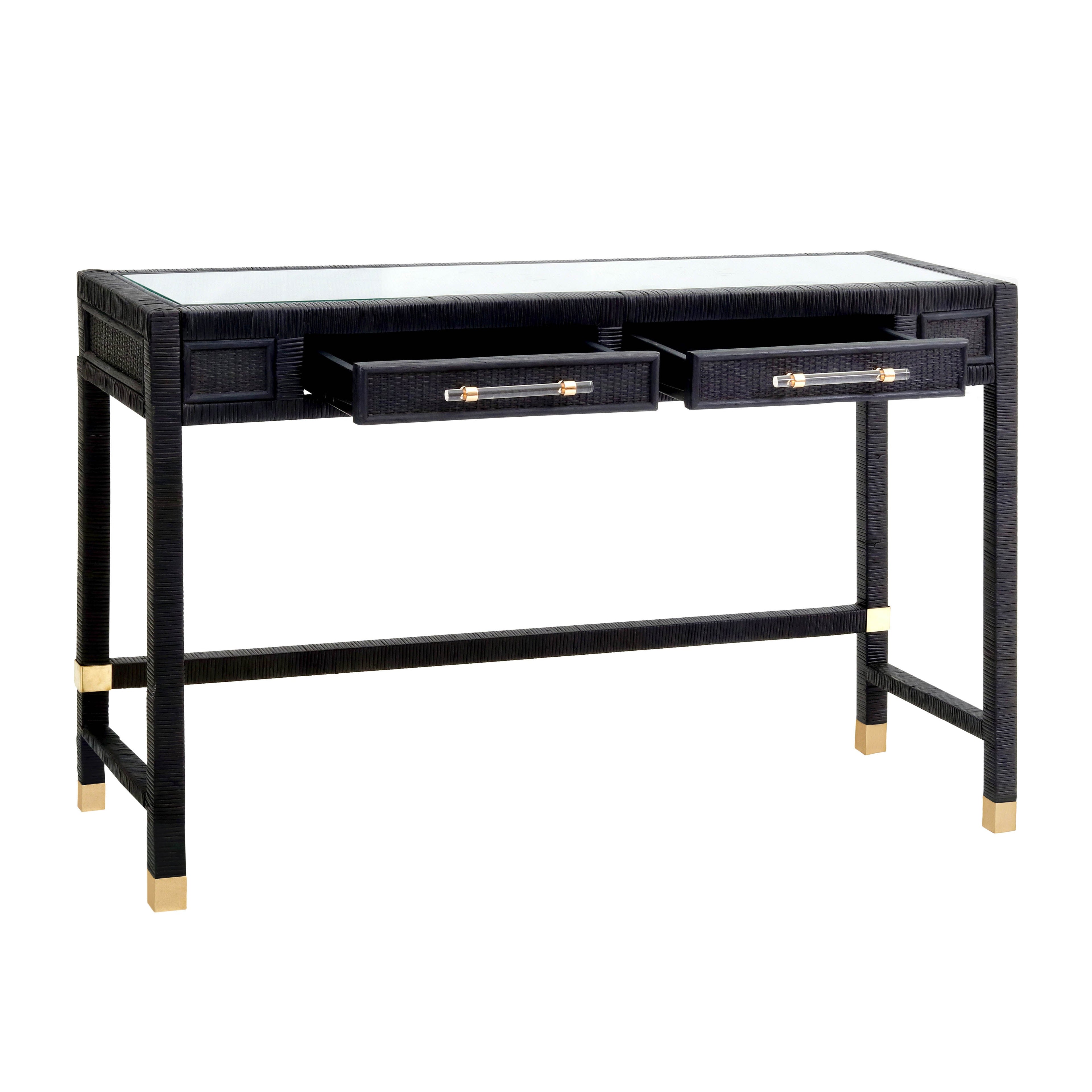 47 Woven Rattan Desk