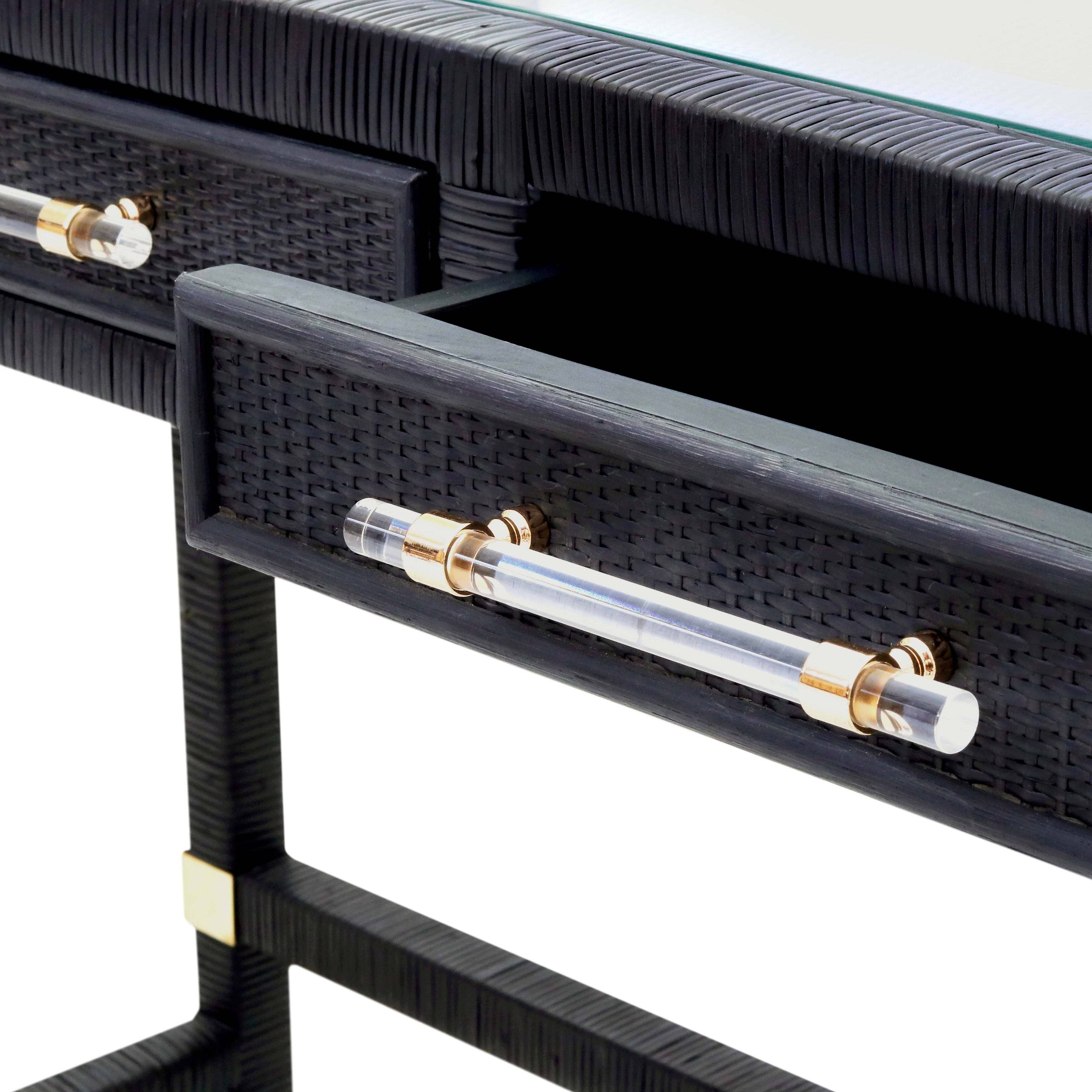 47 Woven Rattan Desk