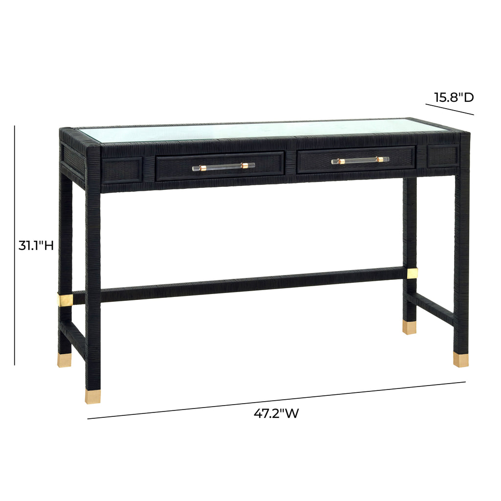 47 Woven Rattan Desk