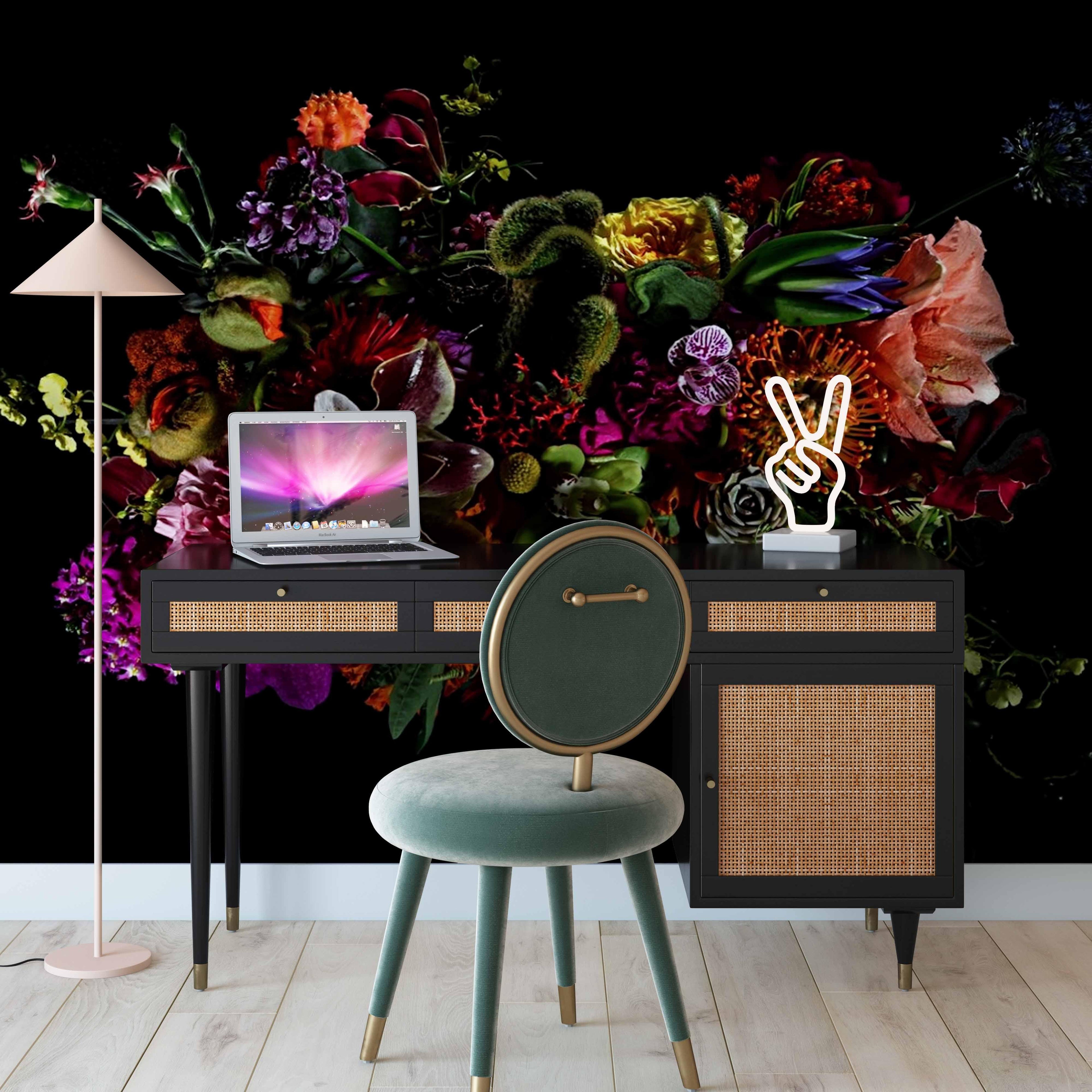 60 Cane 3-Drawer Desk With Storage
