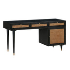 Bureau à 3 tiroirs en cannage 60 po avec rangement