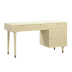 Bureau à 3 tiroirs en cannage 60 po avec rangement