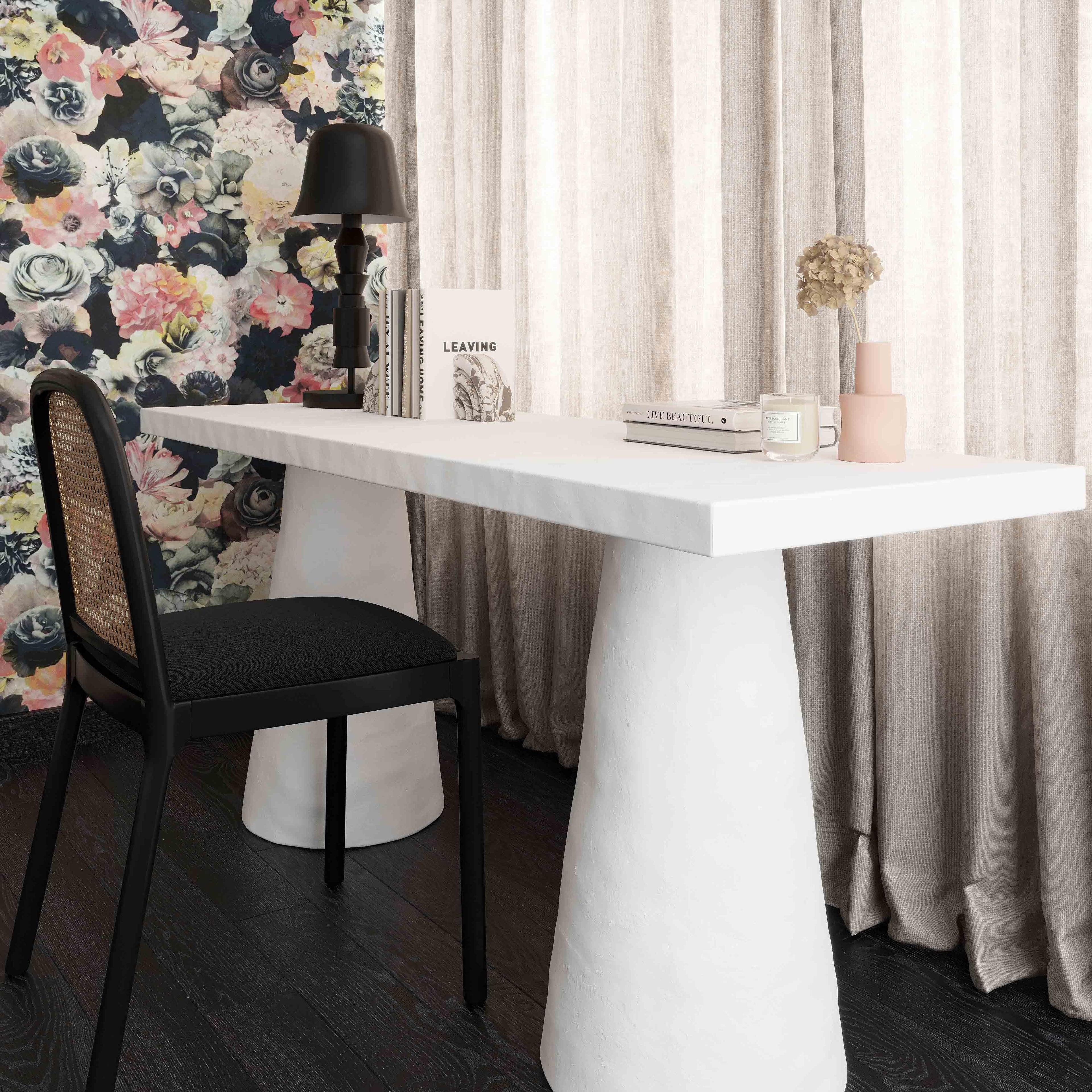 68.5 Desk in Faux Plaster