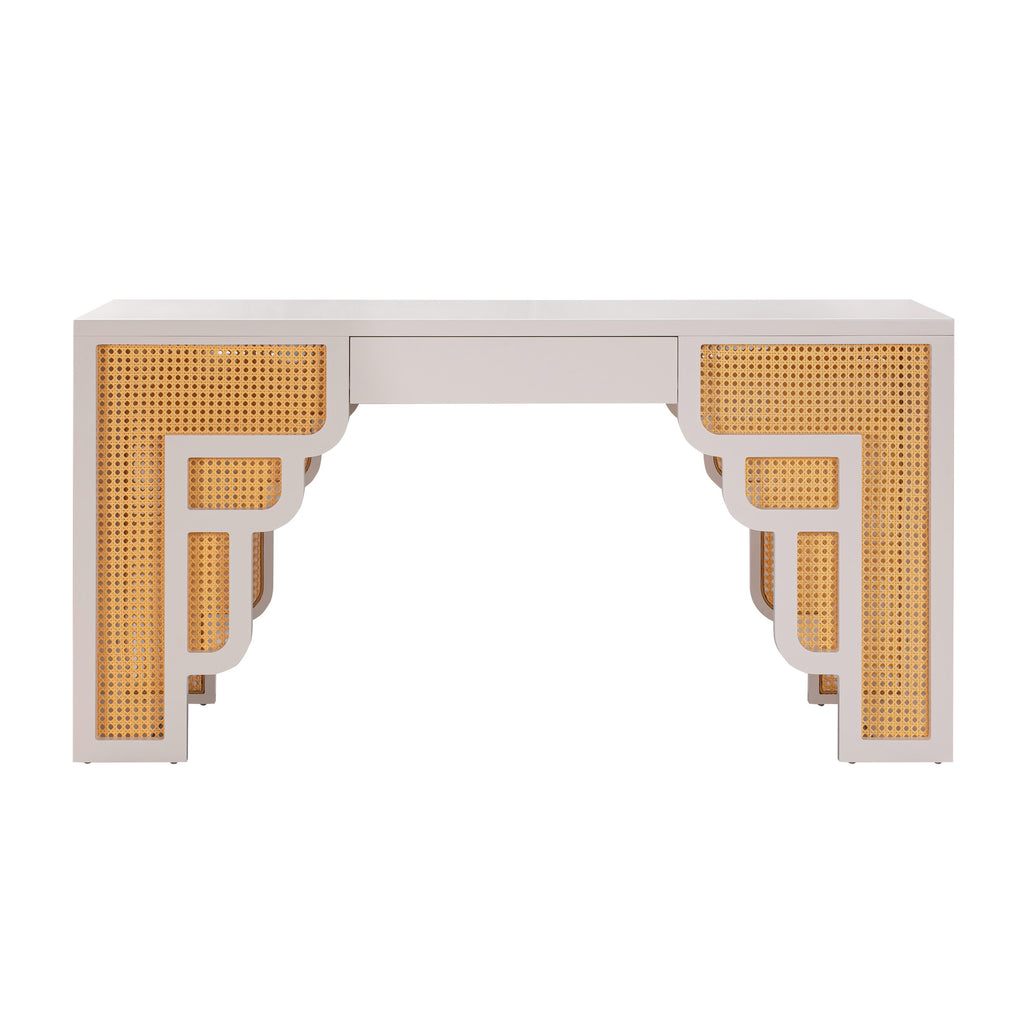 62 Rattan Executive Desk With Drawer
