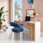 Bureau de direction en rotin à 62 tiroirs