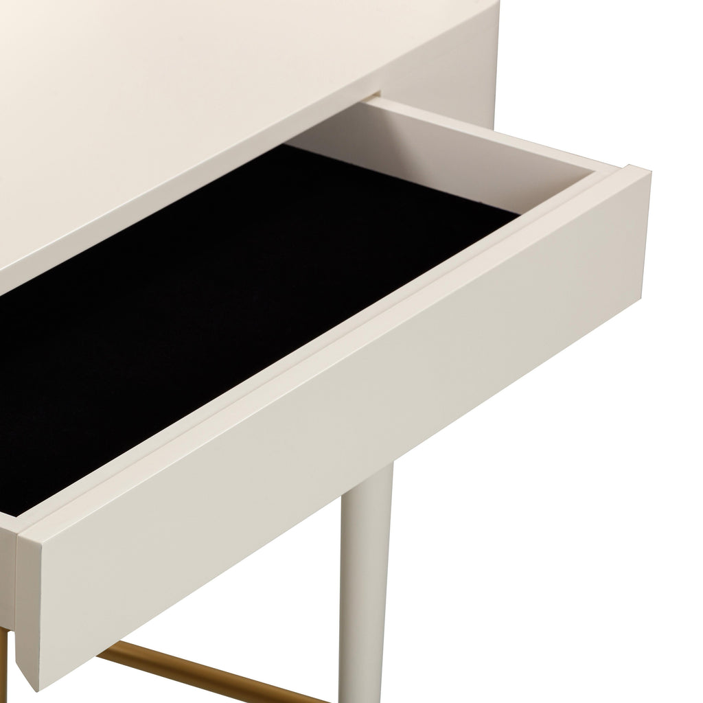 45 Vegan Leather Wrapped Vanity Desk With Drawer