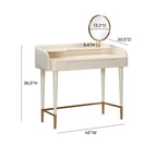 Coiffeuse 45 po en similicuir végan avec tiroir