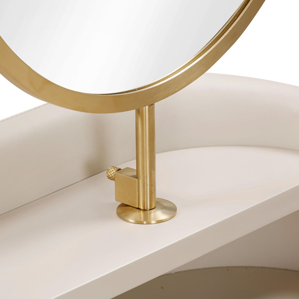 45 Vegan Leather Wrapped Vanity Desk With Drawer