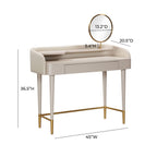 Coiffeuse 45 po en similicuir végan avec tiroir