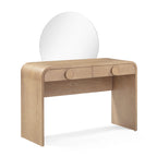 Coiffeuse 2 tiroirs avec miroir, coloris Frêne Naturel 48