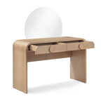 Coiffeuse 2 tiroirs avec miroir, coloris Frêne Naturel 48