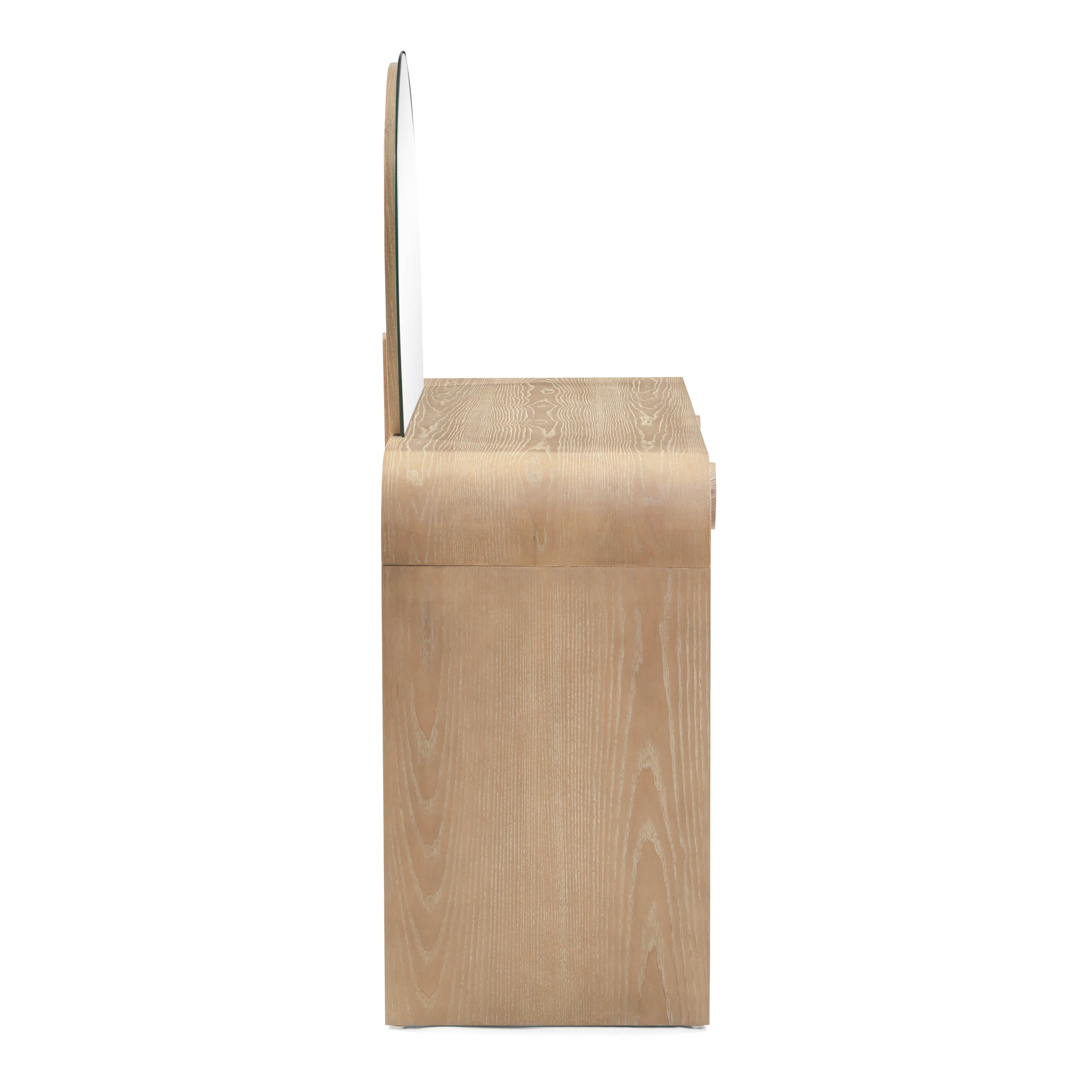 48 Natural Ash 2-Drawer Vanity Desk with Mirror