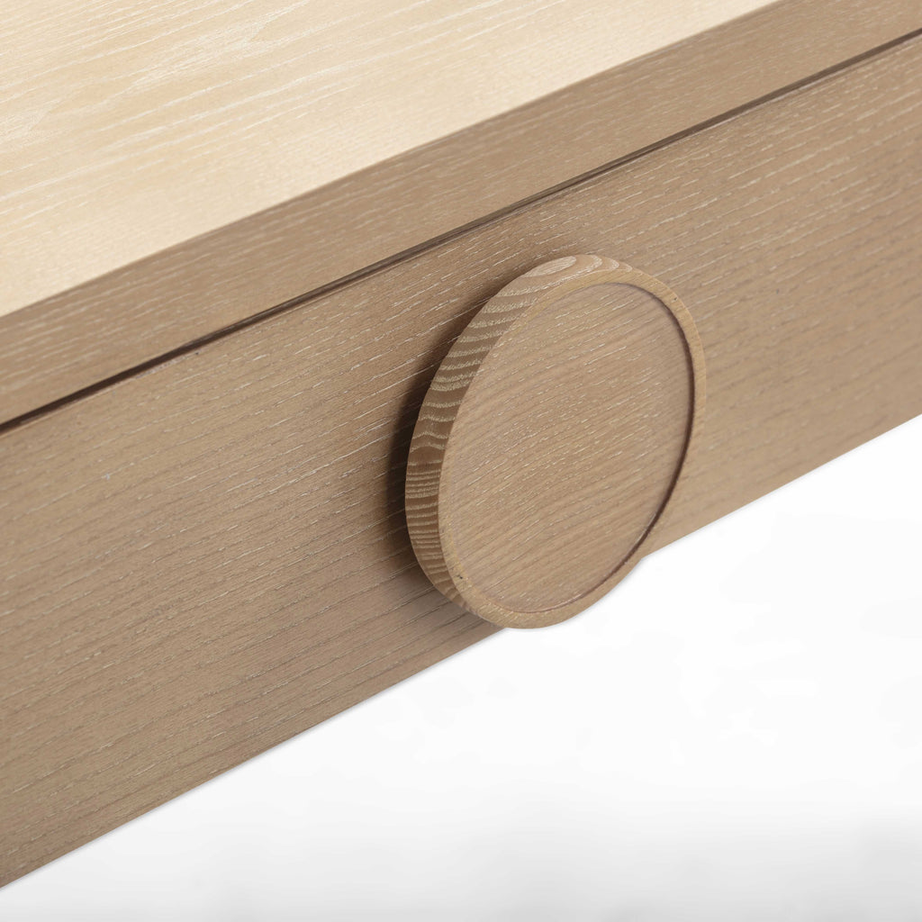 48 Natural Ash 2-Drawer Vanity Desk with Mirror