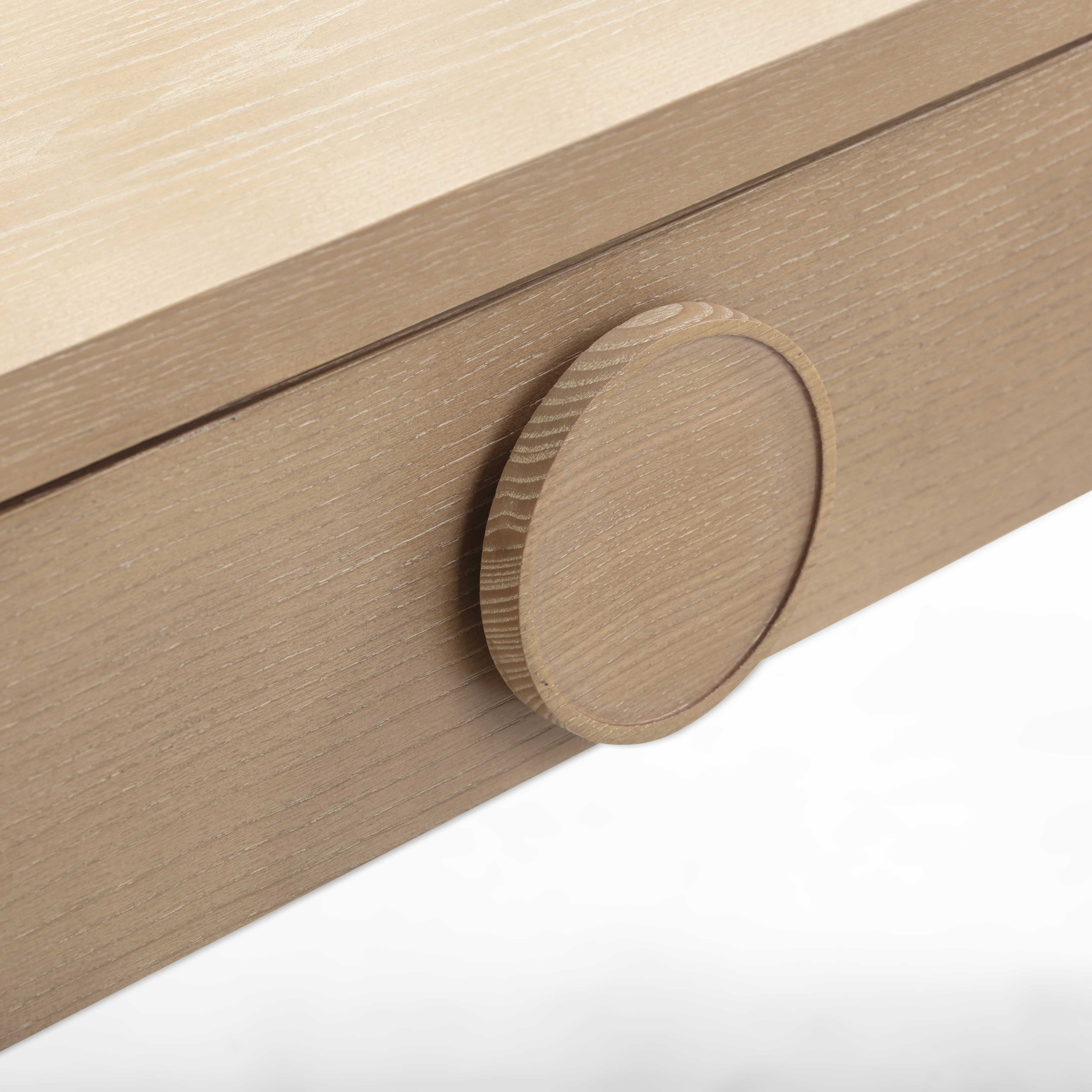 48 Natural Ash 2-Drawer Vanity Desk with Mirror