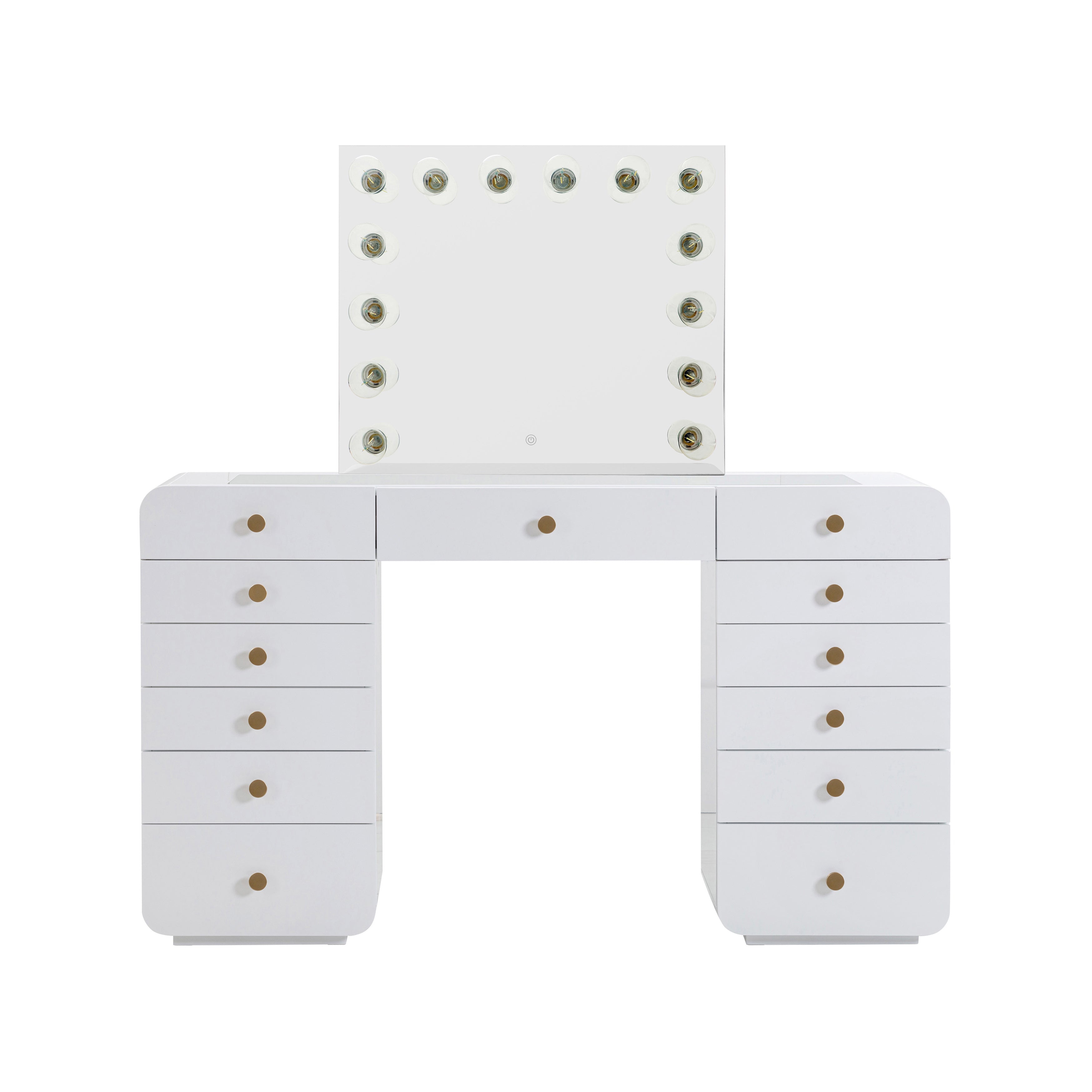 56 White Desk with Vanity Mirror