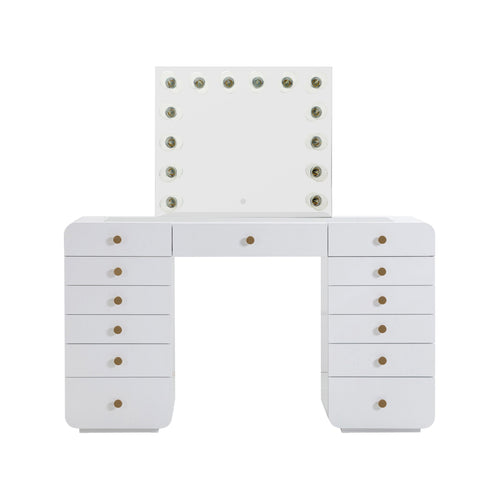 56 White Desk with Vanity Mirror