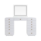 56 Bureau blanc avec miroir de courtoisie à panneau LED