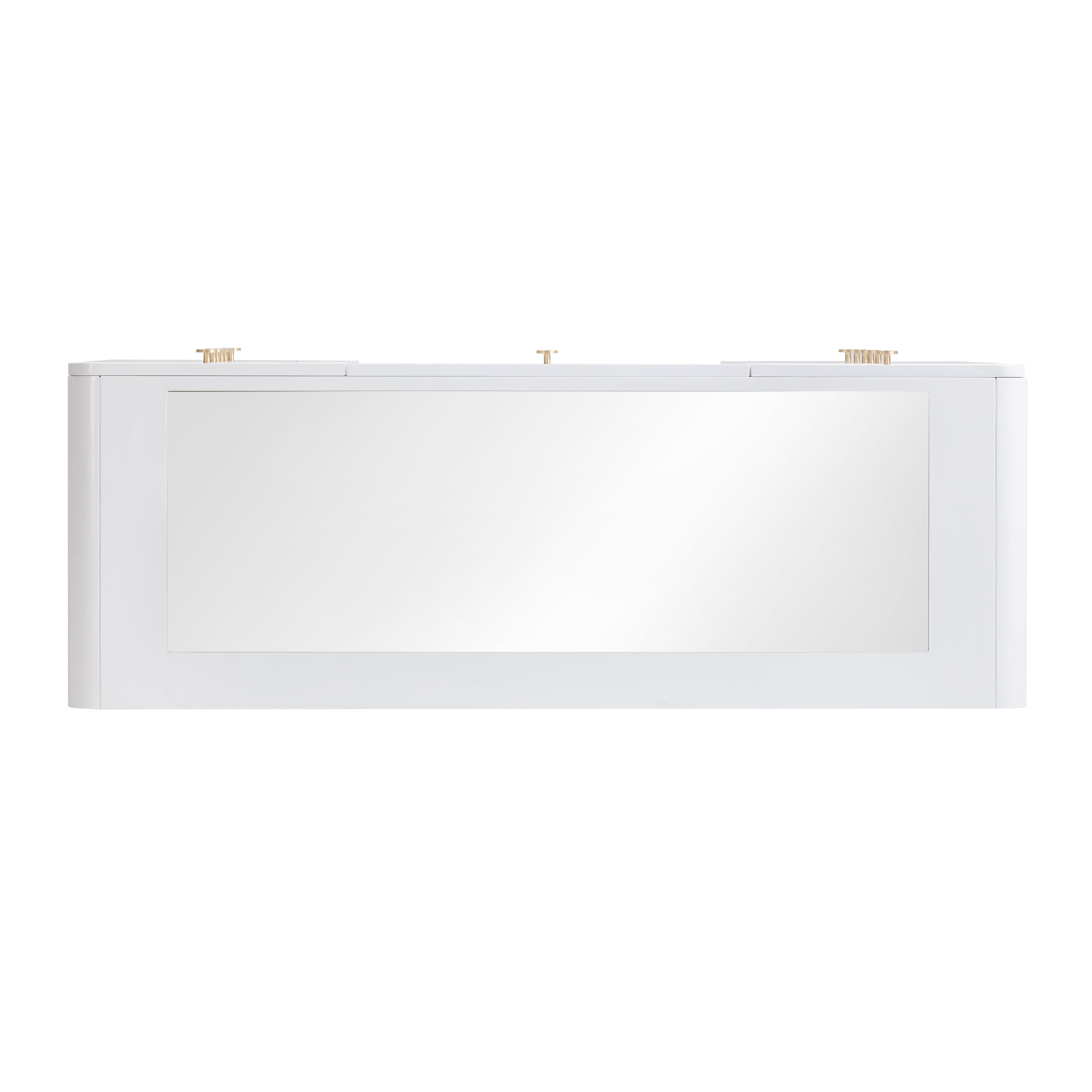 56 White Desk with LED Panel Vanity Mirror