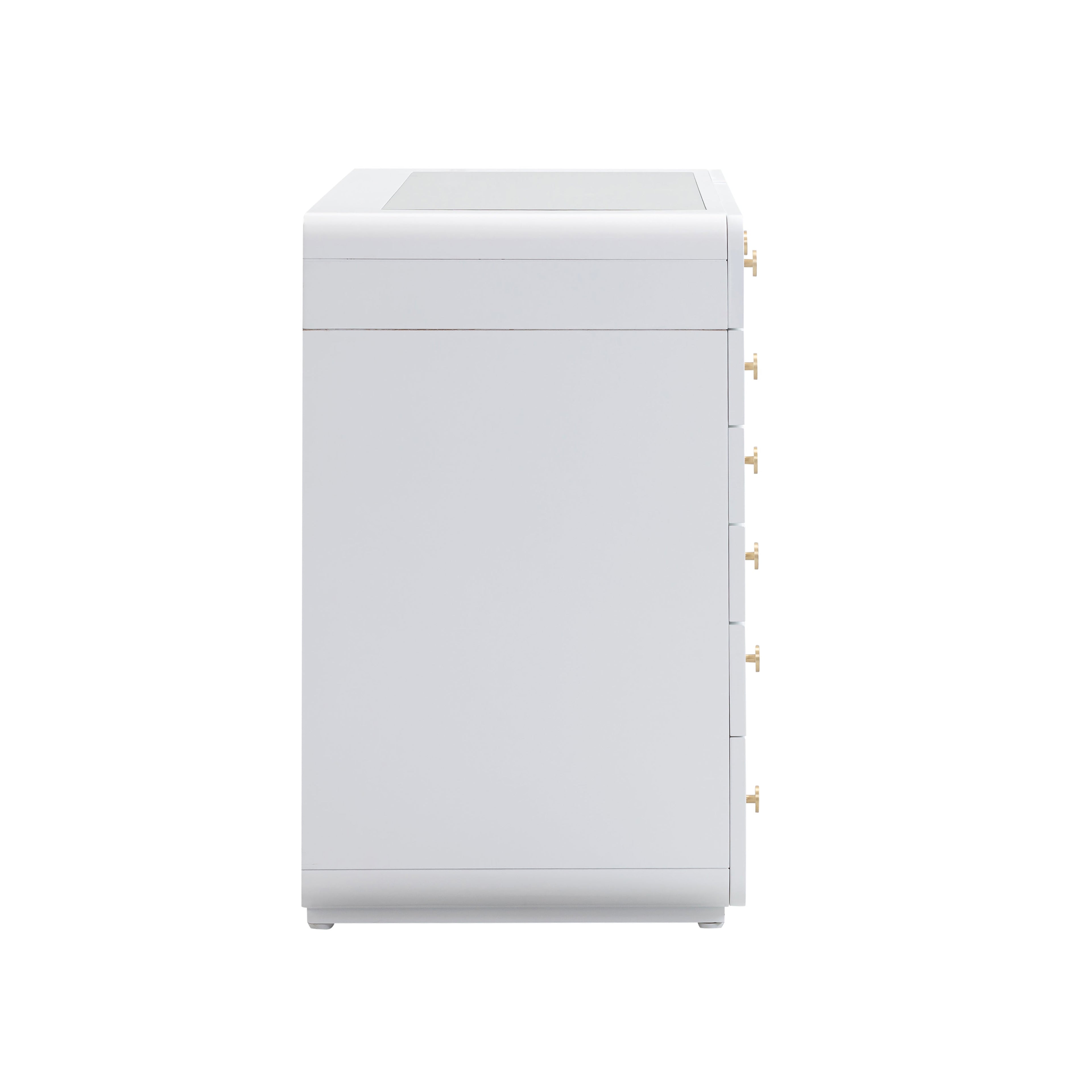 56 White Desk with LED Panel Vanity Mirror