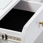 56 Bureau blanc avec miroir de courtoisie à panneau LED