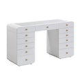56 White 13-Drawer Vanity Desk