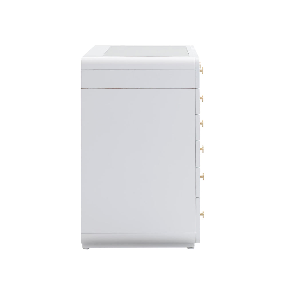 56 White 13-Drawer Vanity Desk
