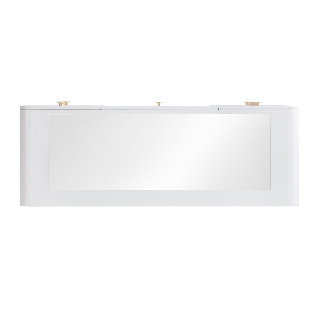 56 White 13-Drawer Vanity Desk