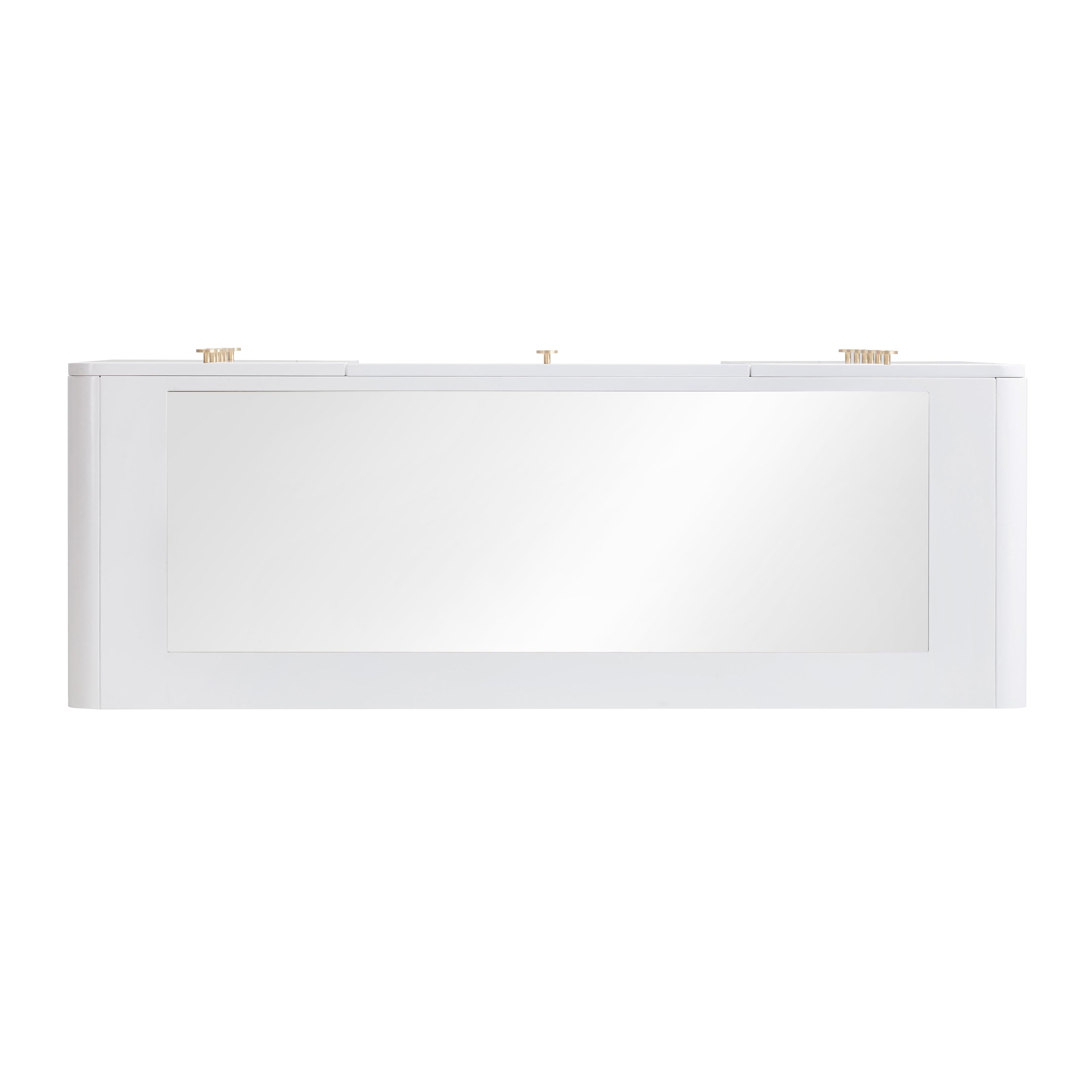 56 White 13-Drawer Vanity Desk