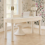 Bureau de direction 2 tiroirs crème 55 po