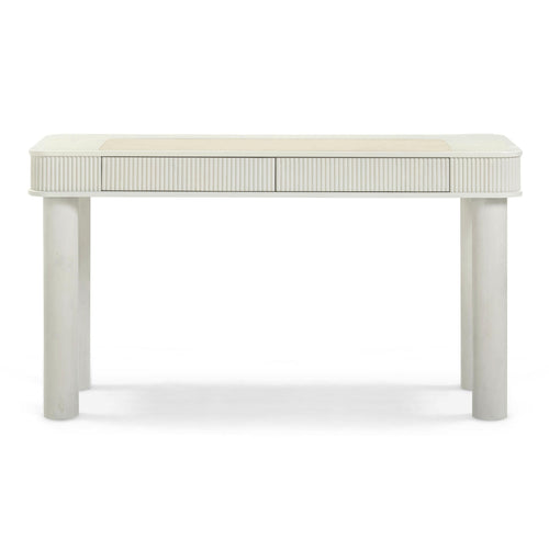 55 Cream 2-Drawer Executive Work Desk
