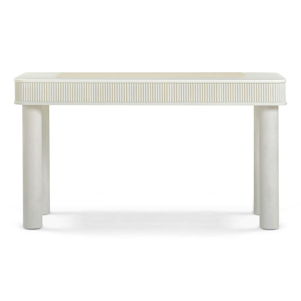 55 Cream 2-Drawer Executive Work Desk