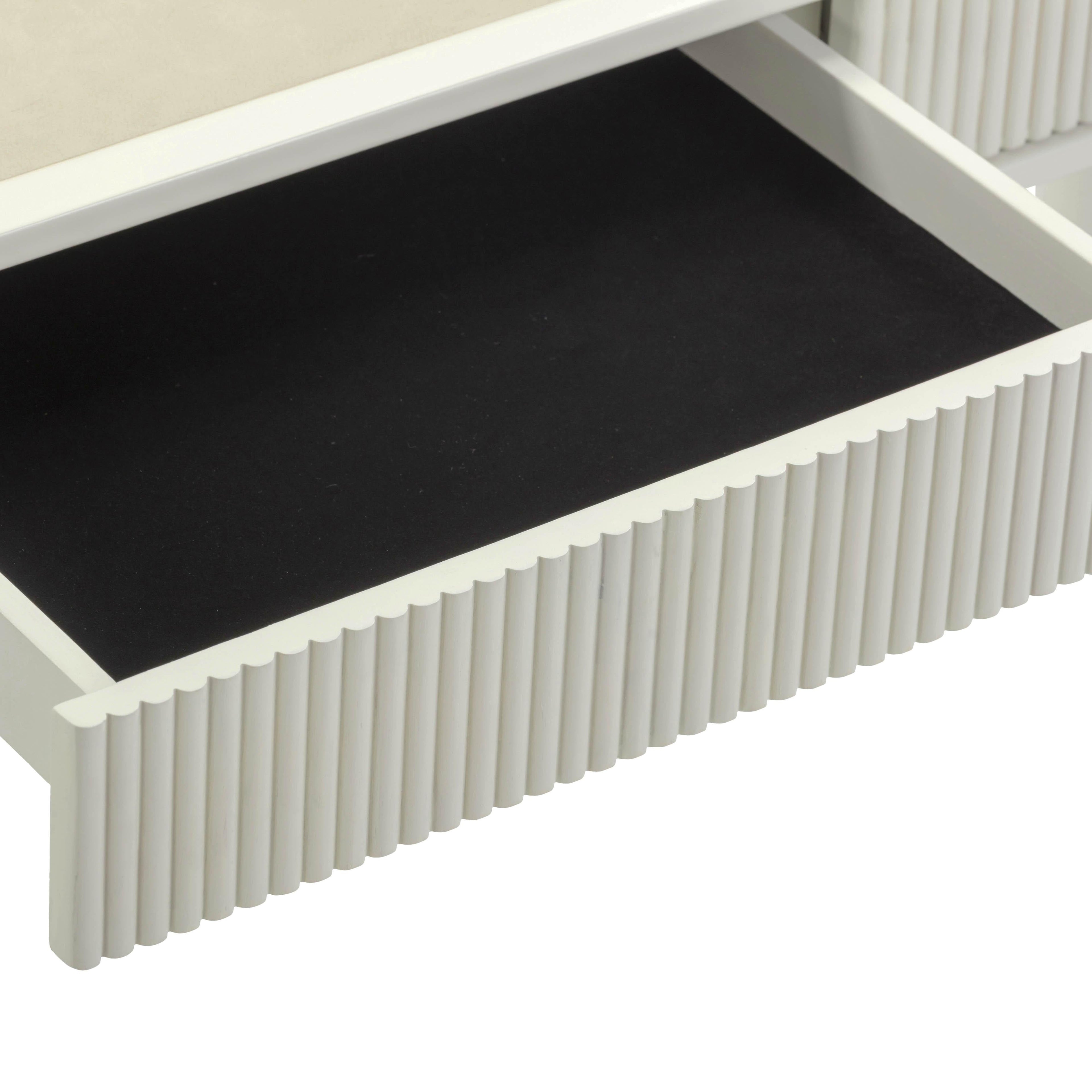 55 Cream 2-Drawer Executive Work Desk
