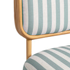 Fauteuil d'appoint Dorine en lin rayé et rotin