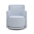 Passe Striped Linen Swivel Accent Chair