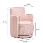 Fauteuil pivotant Passe en lin rayé