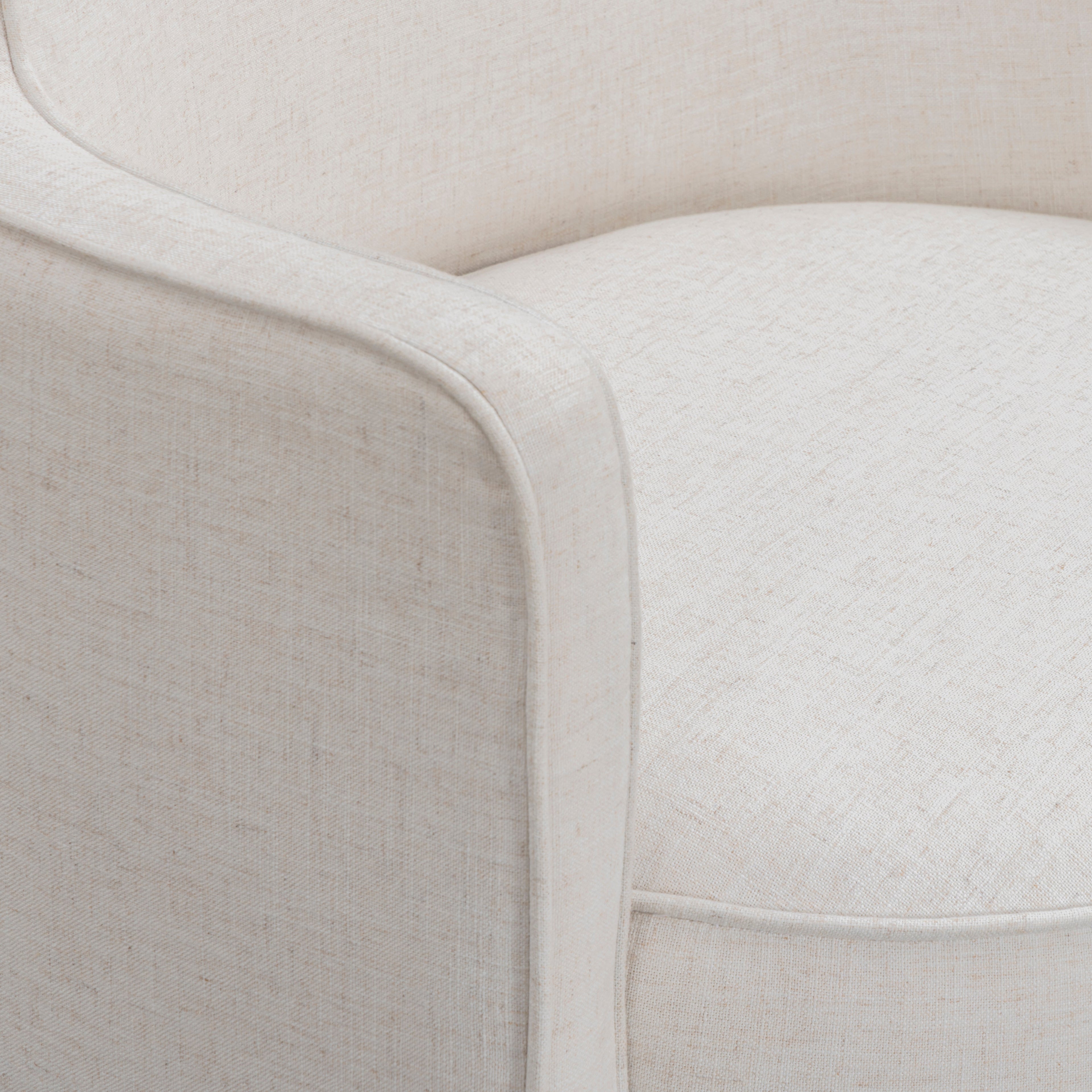 Passe Cream Upcycled Performance Linen Swivel Accent Chair