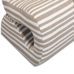 Fauteuil d'appoint Senna Taupe en tissu jacquard bio à rayures, de qualité professionnelle