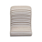 Fauteuil d'appoint Senna Taupe en tissu jacquard bio à rayures, de qualité professionnelle