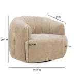 Fauteuil pivotant Jasmine en tissu tressé recyclé de qualité contractuelle