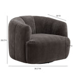 Fauteuil pivotant Jasmine en tissu tressé recyclé de qualité contractuelle