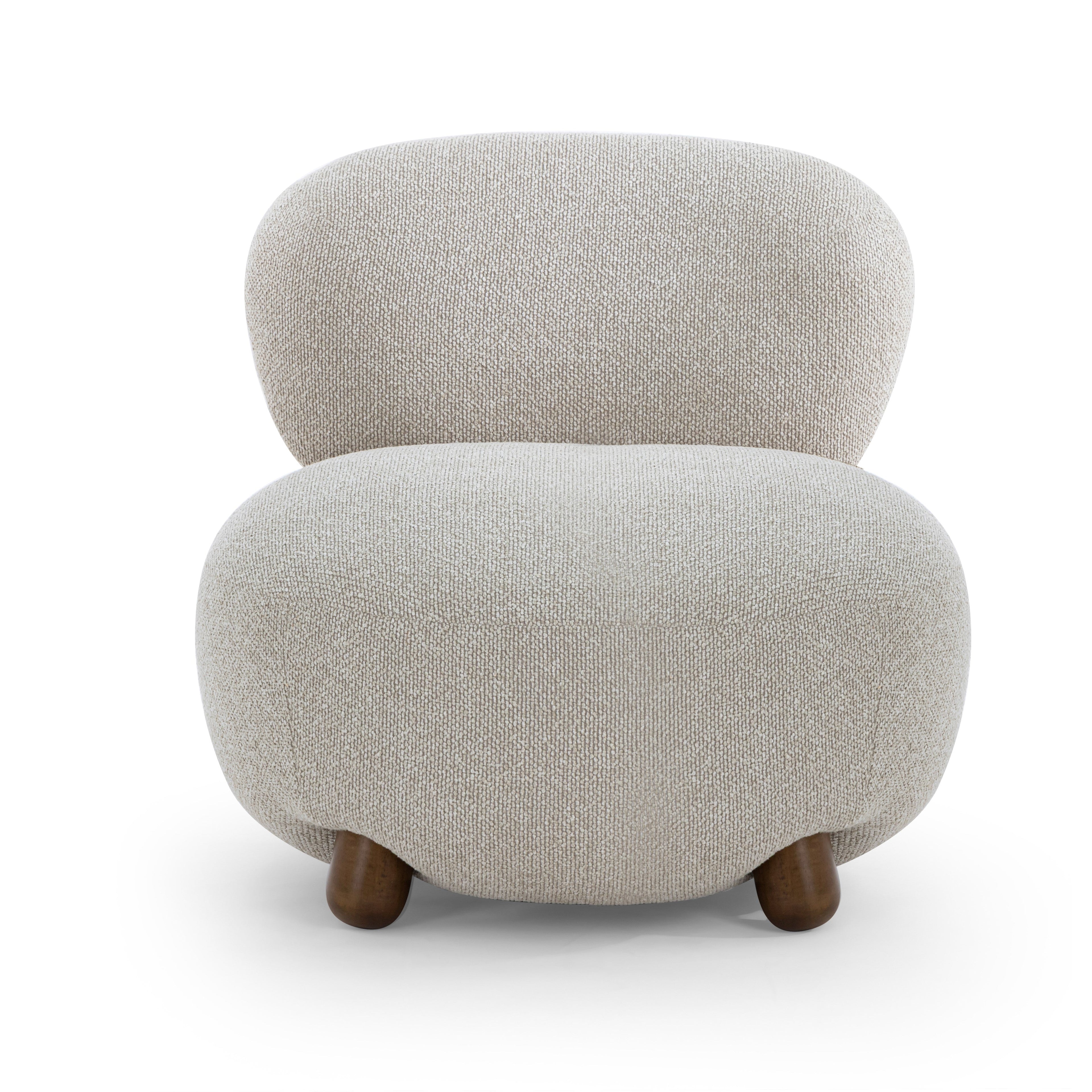 Pucker Warm Grey Performance Boucle Accent Chair