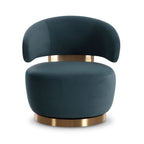 Fauteuil pivotant d'appoint en velours de performance sarcelle foncé