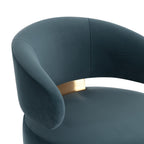 Fauteuil pivotant d'appoint en velours de performance sarcelle foncé